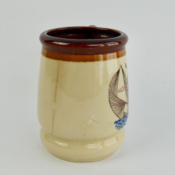 Vintage Brown Florida Sailboat Coffee Mug Big - Picture 2 of 7